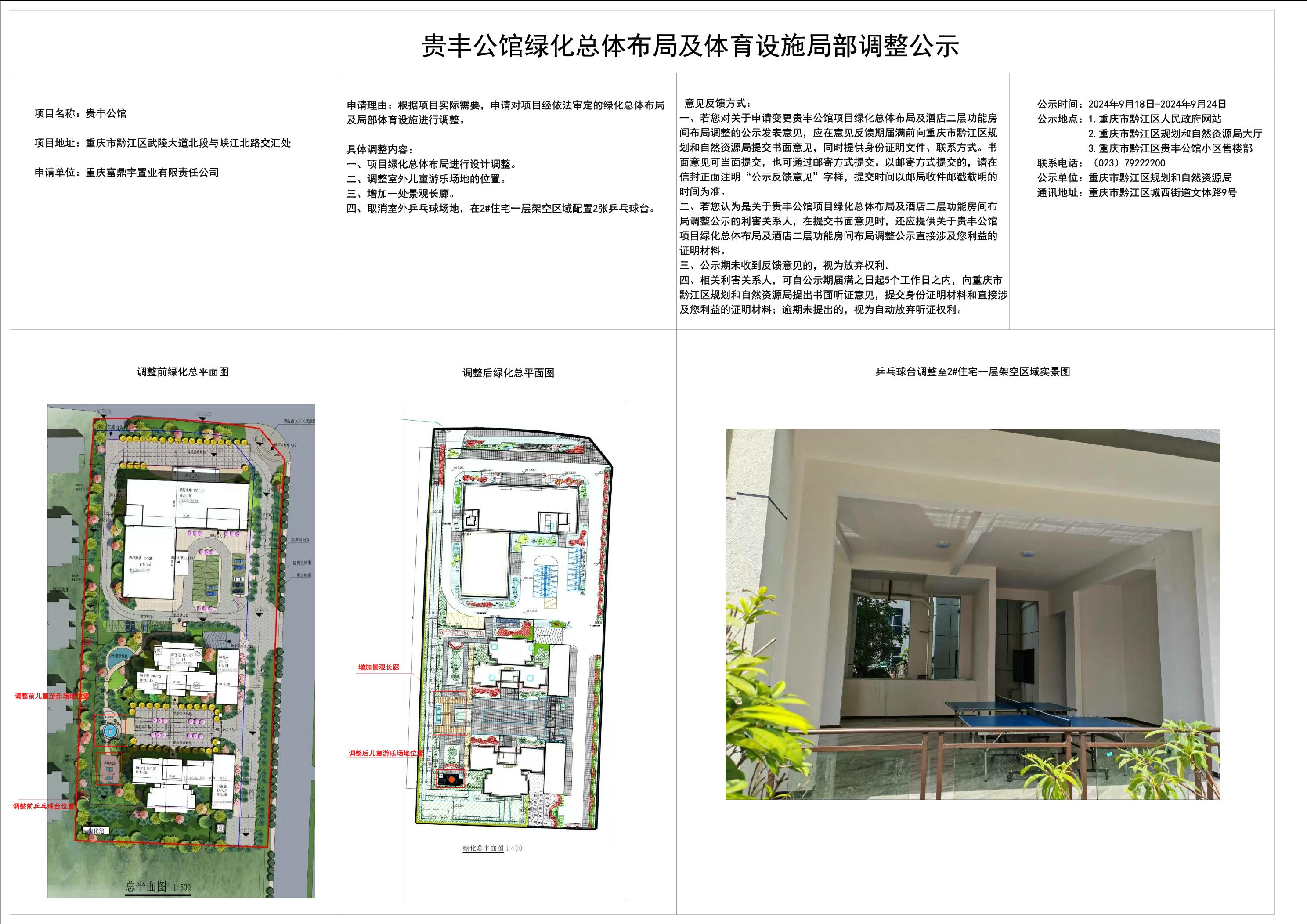 重庆市黔江区规划和自然资源局城乡规划公告(方案设计规划调整类)贵丰